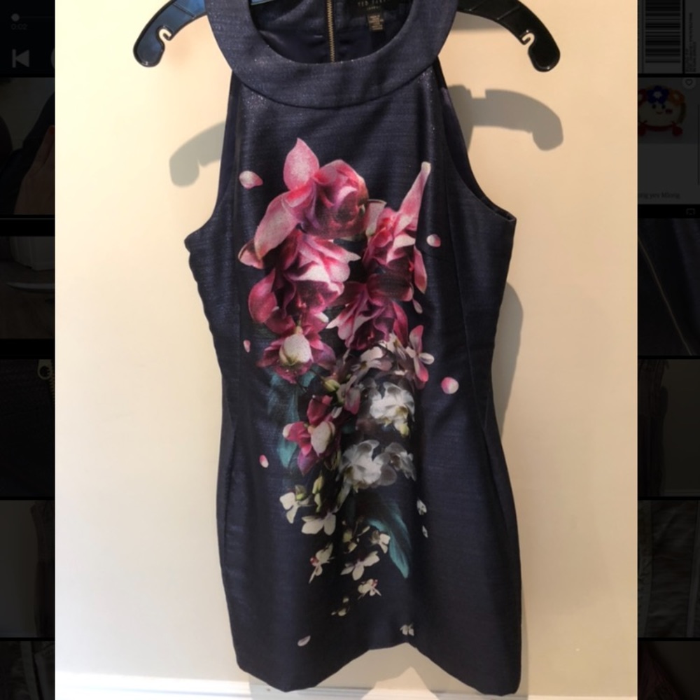 Navy Floral Dress